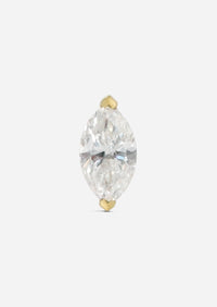 6mm Marquise Diamond Threaded Flat Back Earring | Single