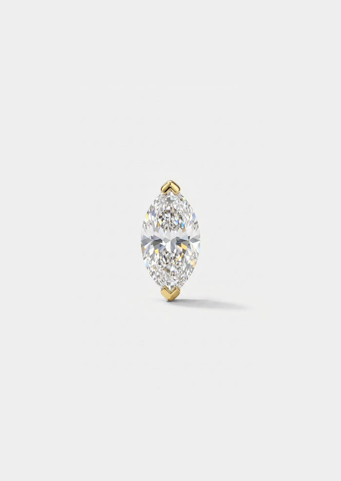 6mm Marquise Diamond Threaded Flat Back Earring