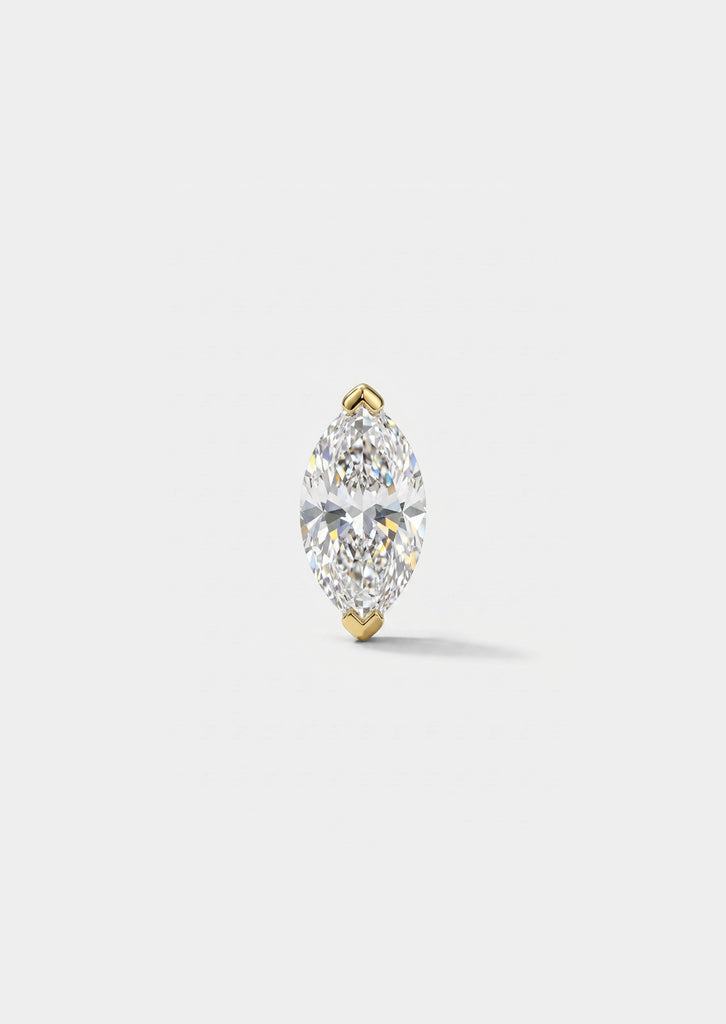 6mm Marquise Diamond Threaded Flat Back Earring