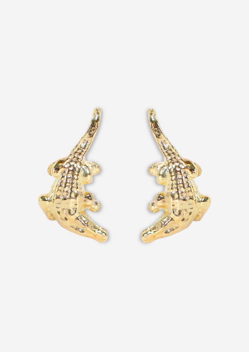 Alligator Threaded Flat Back Earring | Single