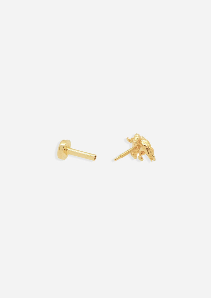 Alligator Threaded Flat Back Earring | Single