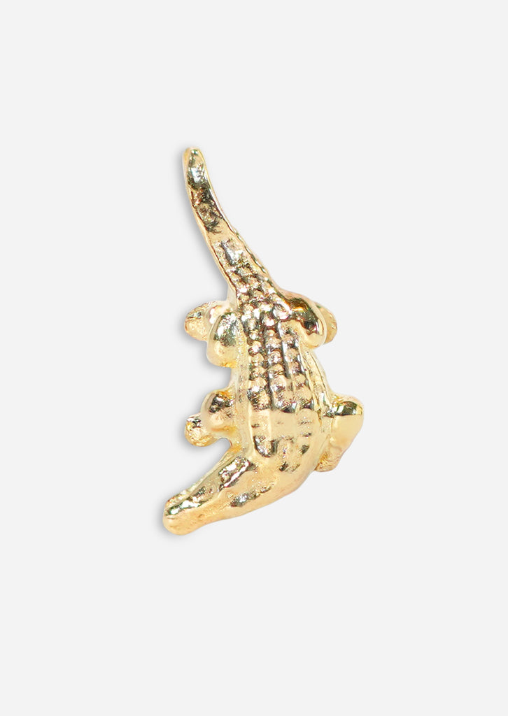 Alligator Threaded Flat Back Earring | Single