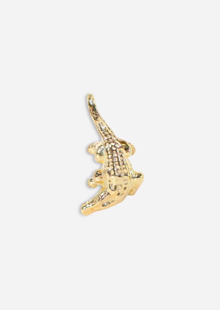 Alligator Threaded Flat Back Earring | Single
