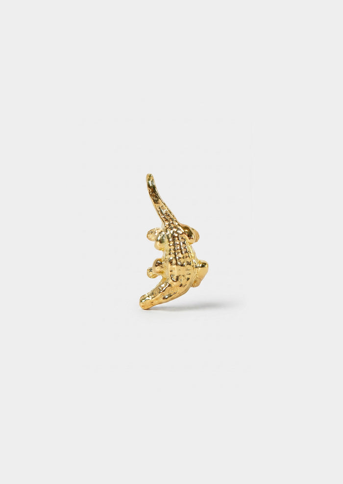 Alligator Threaded Flat Back Earring
