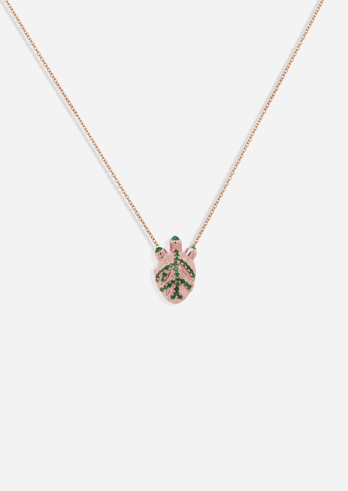 Anatomical Heart Locket - Emerald