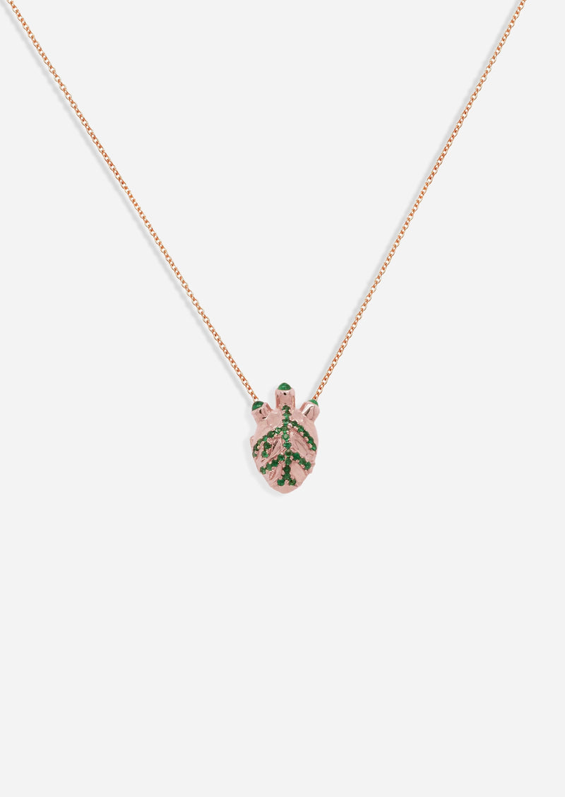Anatomical Heart Locket - Emerald