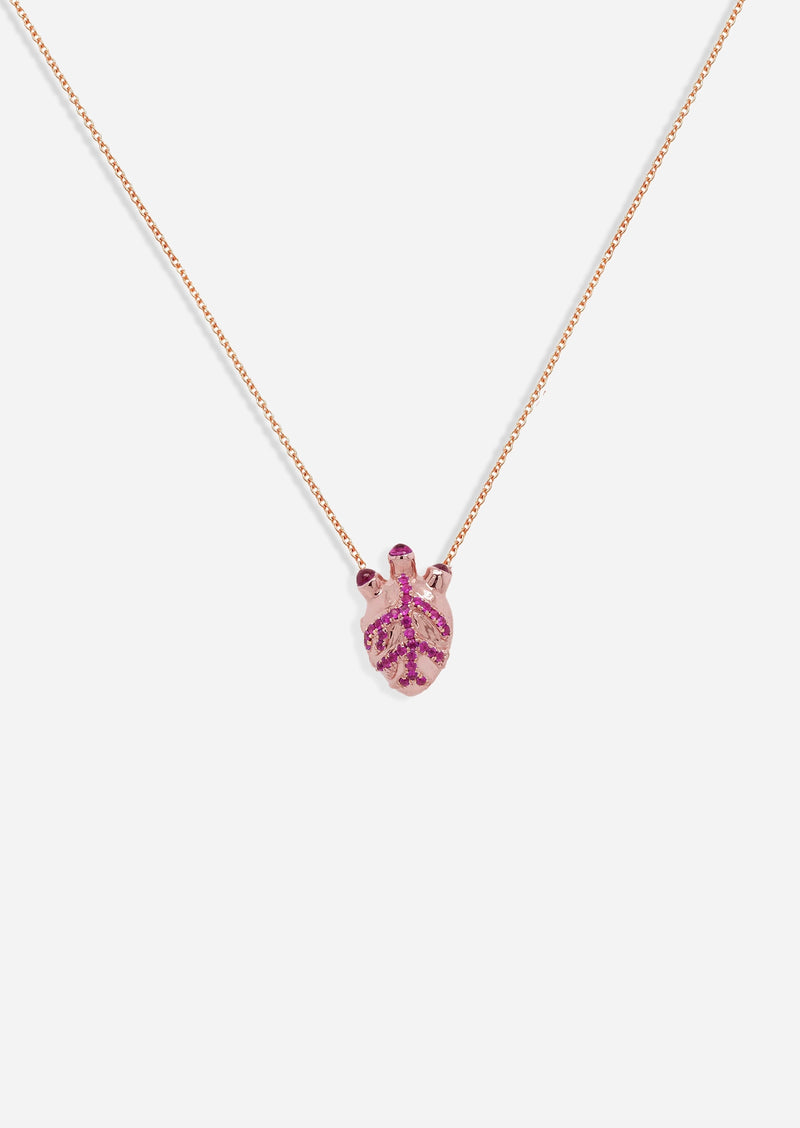 Anatomical Heart Locket - Ruby