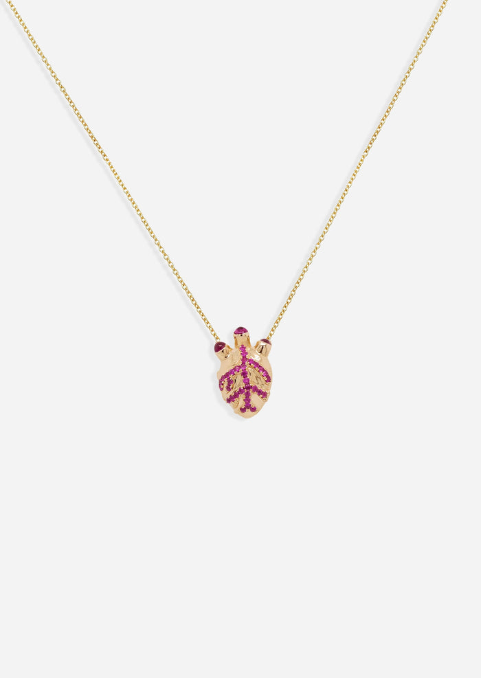 Anatomical Heart Locket - Ruby