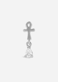Ankh Drop Threaded Flat Back Earring | Single