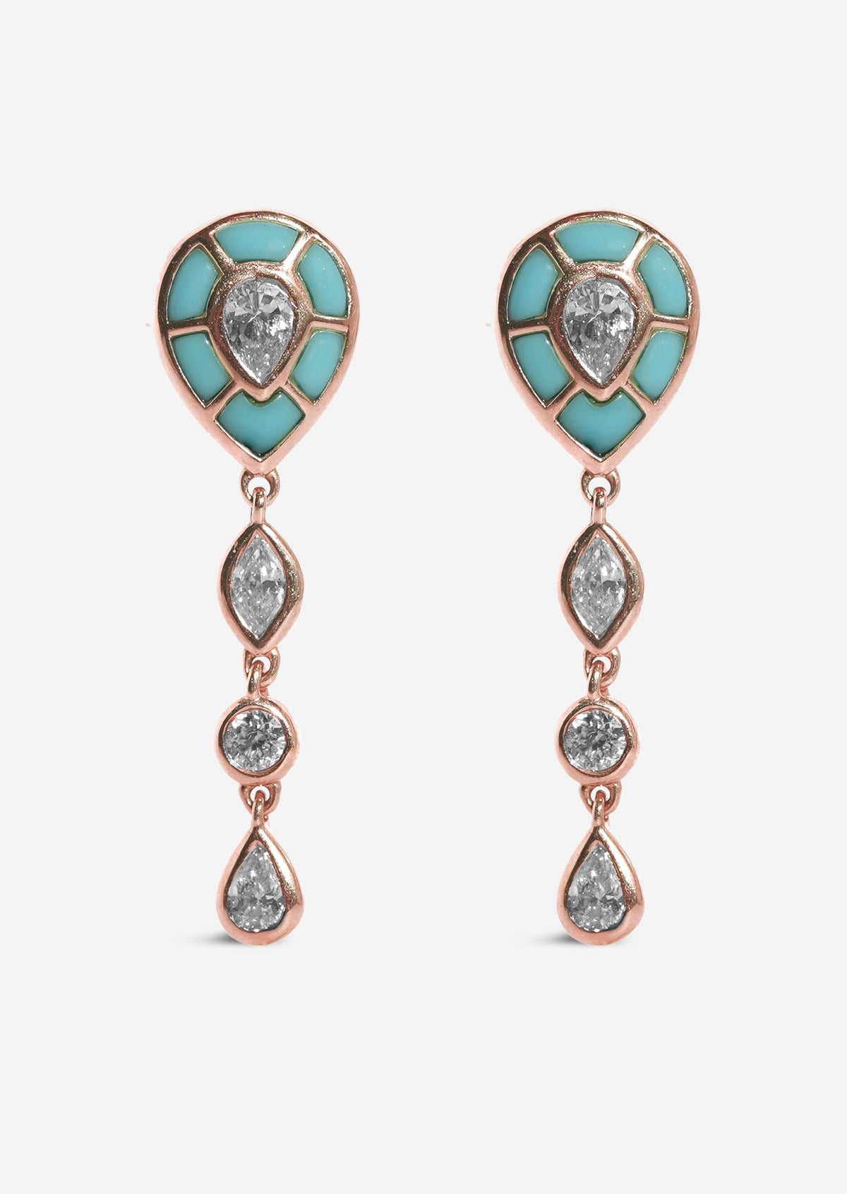 Ankh Inlay Earrings - Diamond