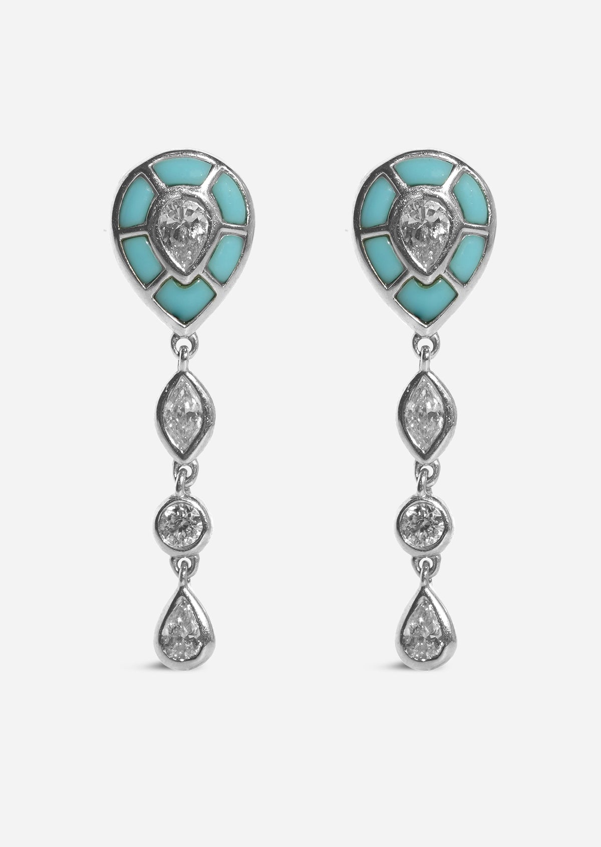 Ankh Inlay Earrings - Diamond