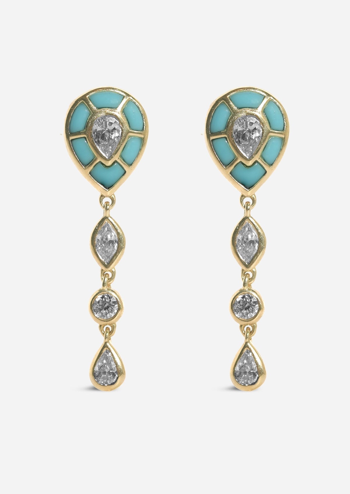 Ankh Inlay Earrings - Diamond