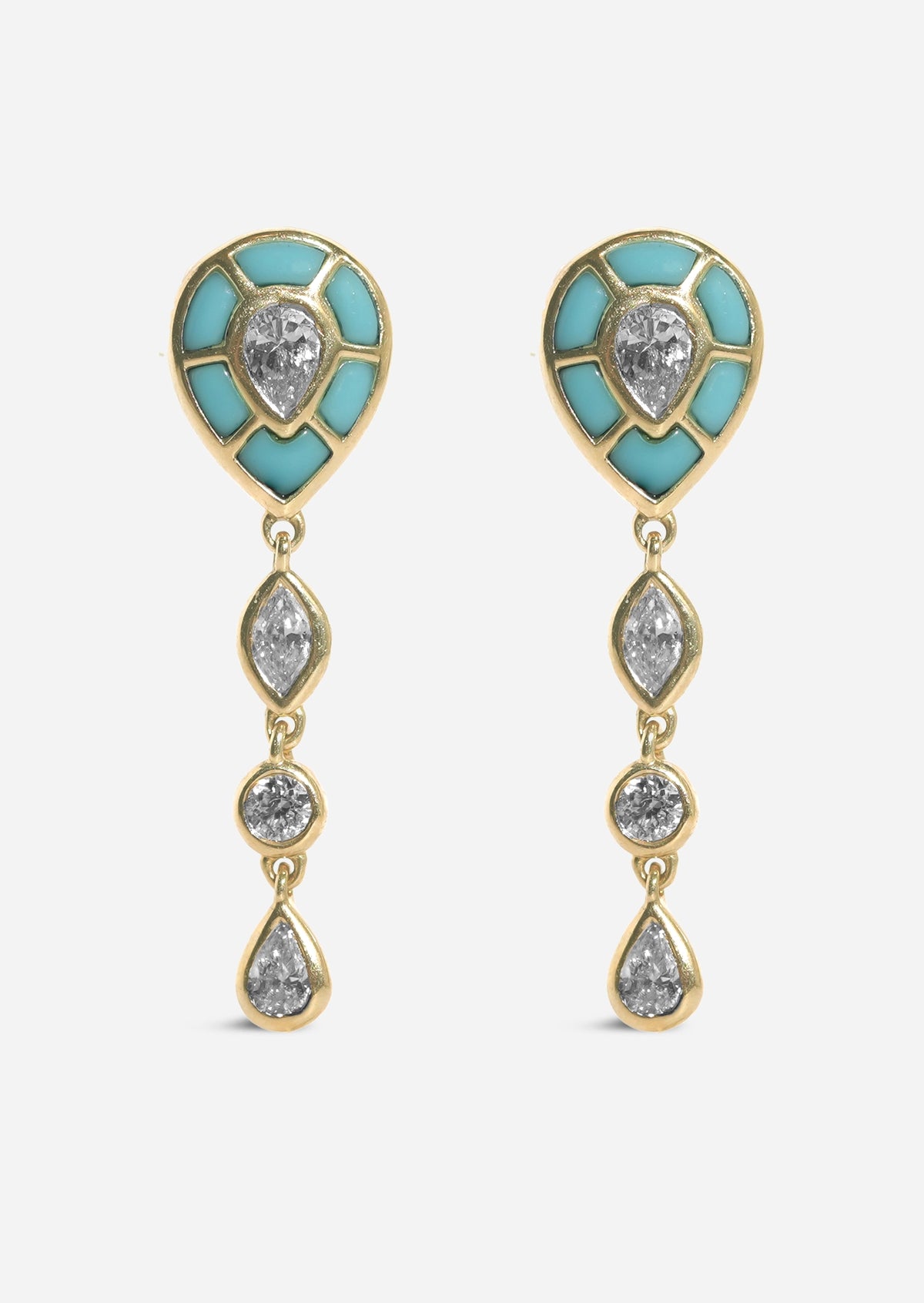 Ankh Inlay Earrings - Diamond