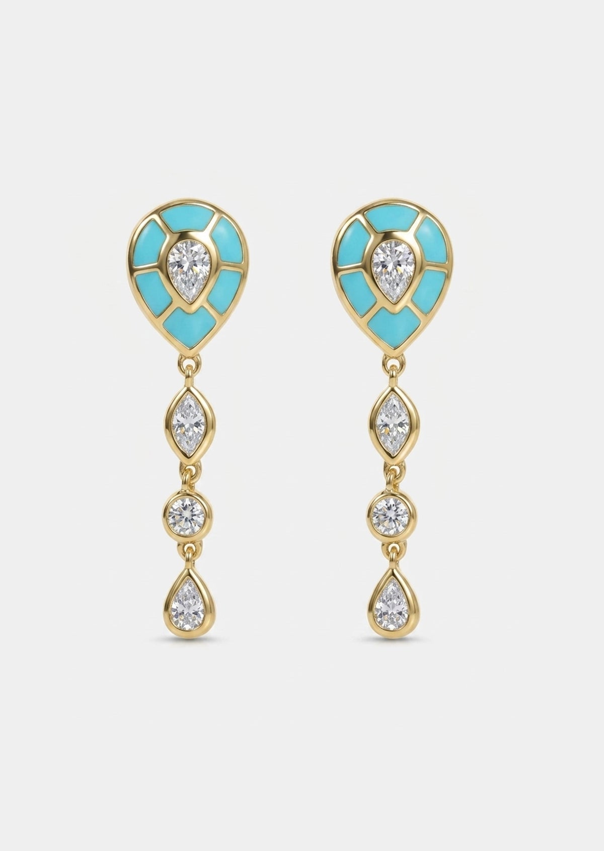 Ankh Inlay Earrings - Diamond