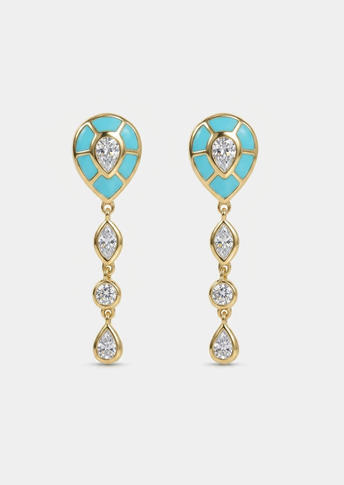 Ankh Inlay Earrings - Diamond