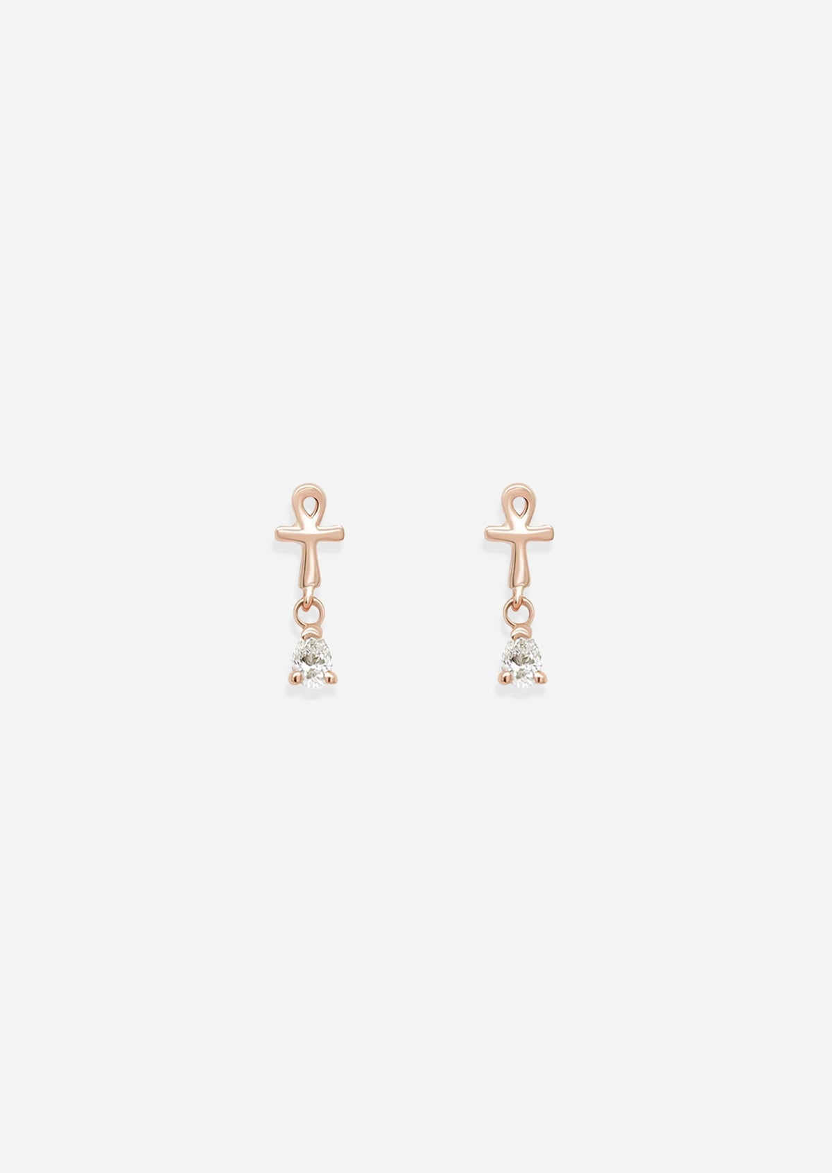 Ankh Drop Threaded Flat Back Earring | Single