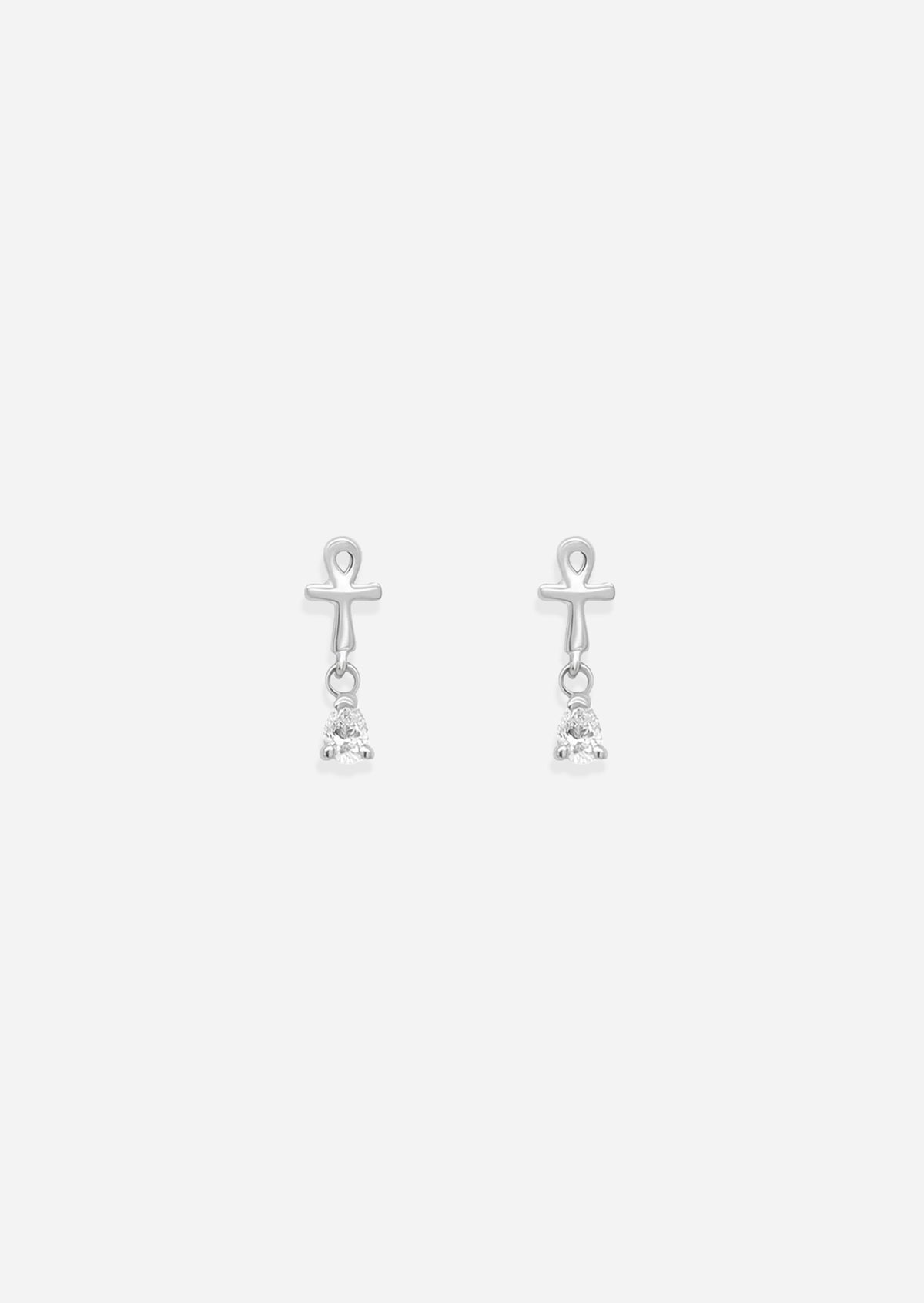 Ankh Drop Threaded Flat Back Earring | Single
