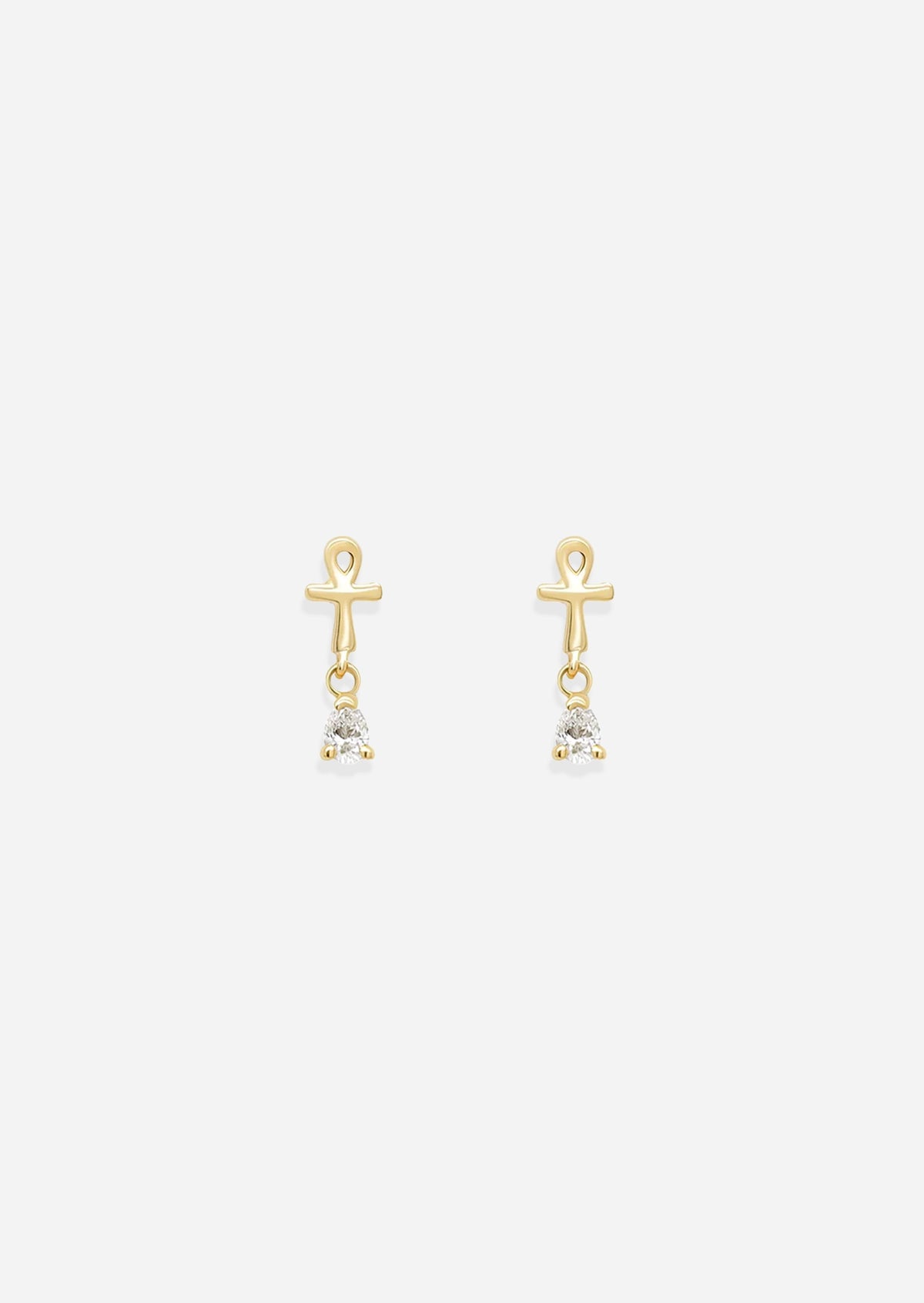 Ankh Drop Threaded Flat Back Earring | Single