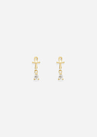 Ankh Drop Threaded Flat Back Earring | Single