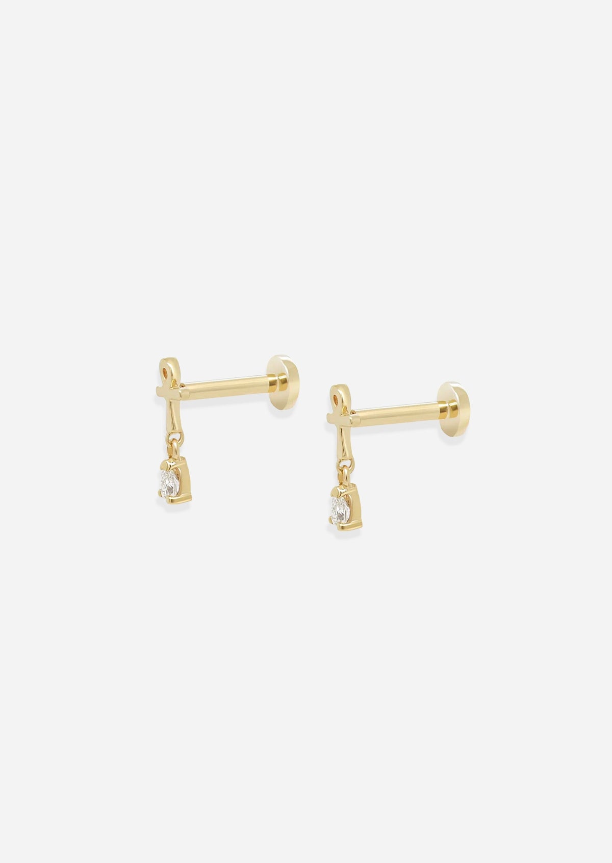Ankh Drop Threaded Flat Back Earring | Single