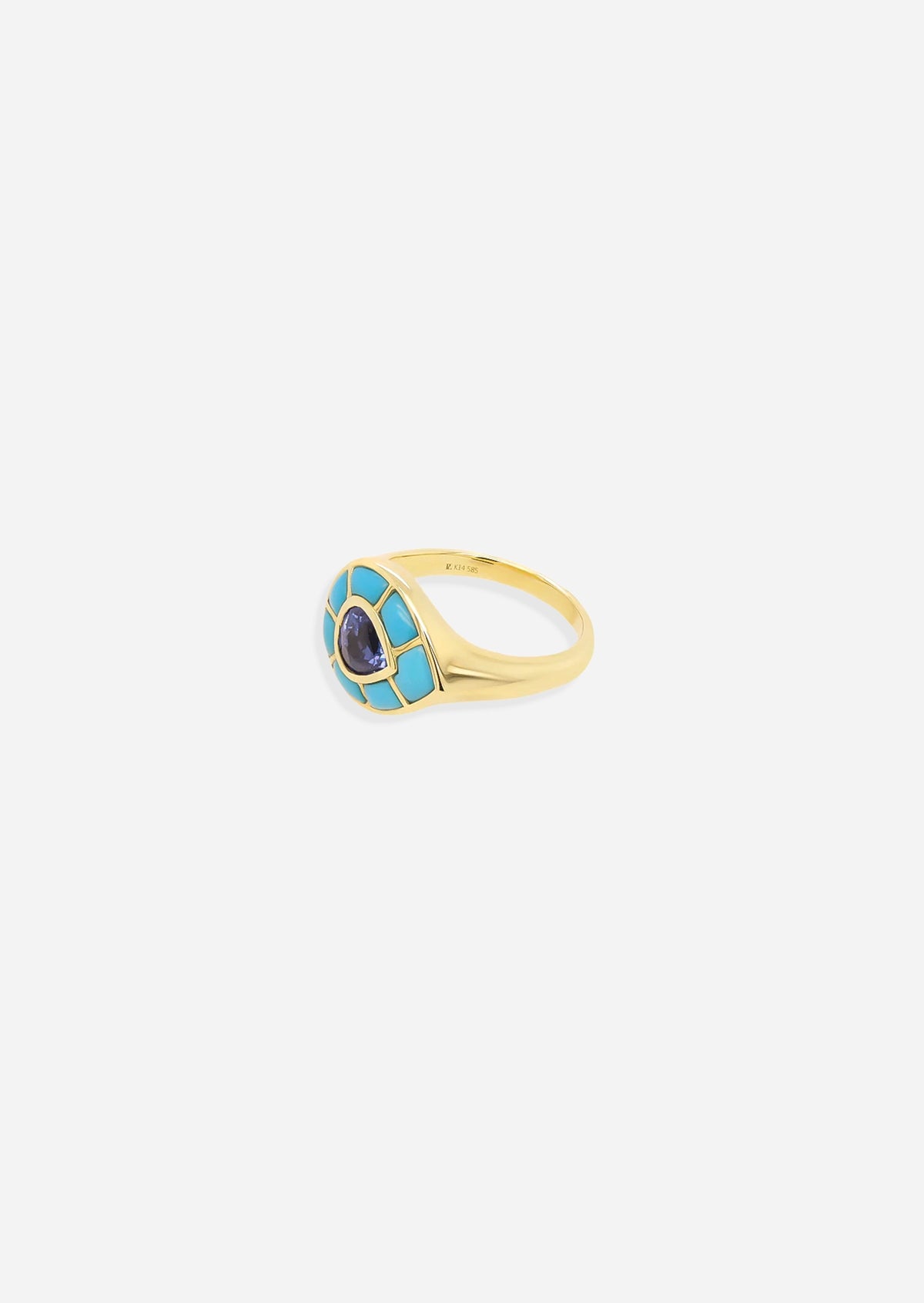 Ankh Inlay Ring - Sapphire