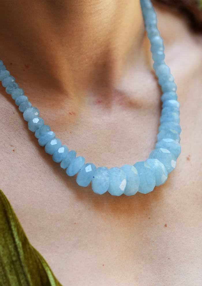 Aquamarine Heishi Necklace