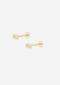 Aquarius Threaded Flat Back Earring