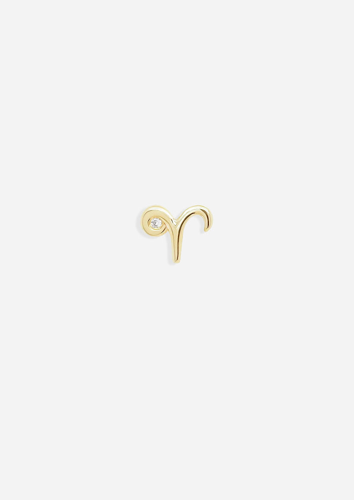 Aries Threaded Flat Back Earring
