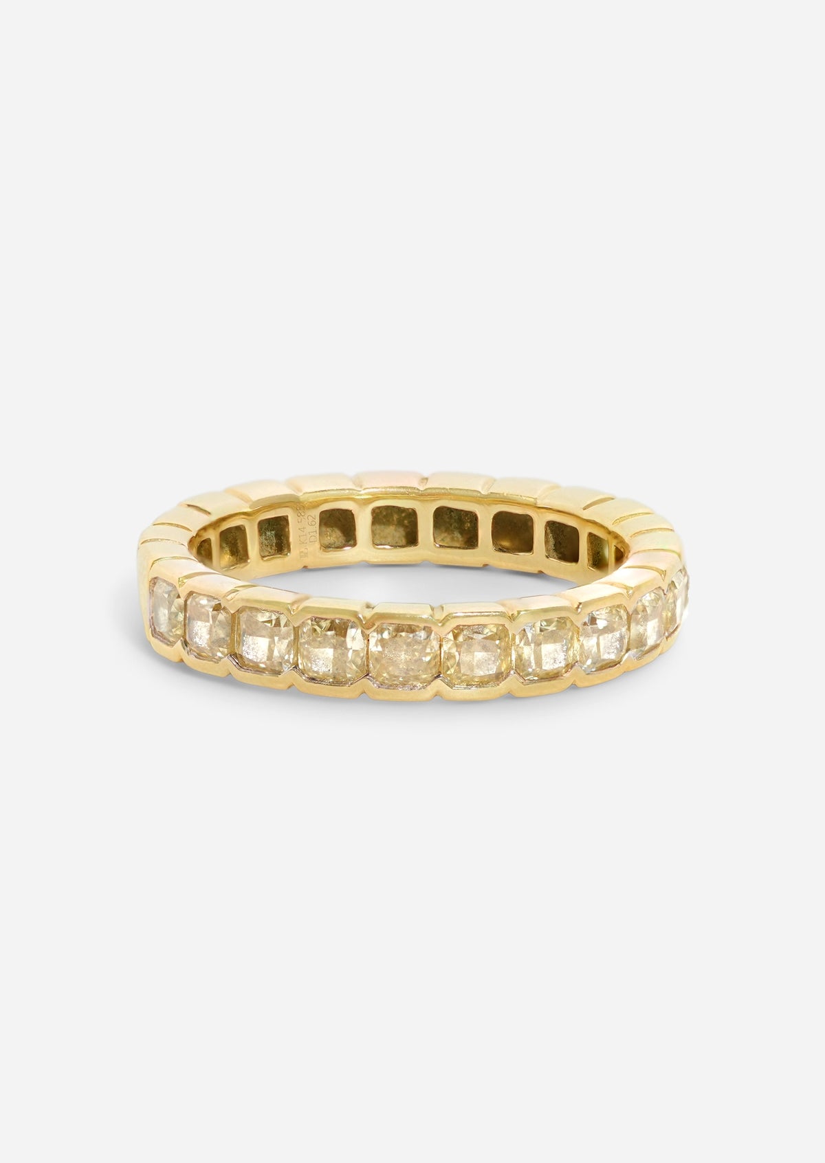 Asscher Half Bezel Yellow Diamond Ring