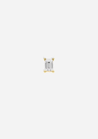 Mini Baguette Diamond Threaded Flat Back Earring | Single