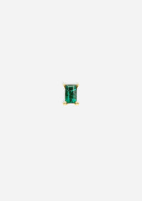 Mini Baguette Emerald Threaded Flat Back Earring | Single