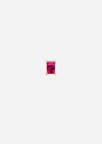Mini Baguette Ruby Threaded Flat Back Earring | Single