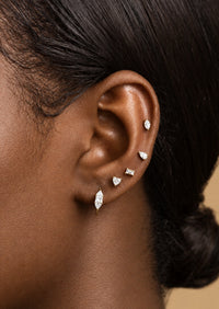 Mini Marquise Diamond Threaded Flat Back Earring