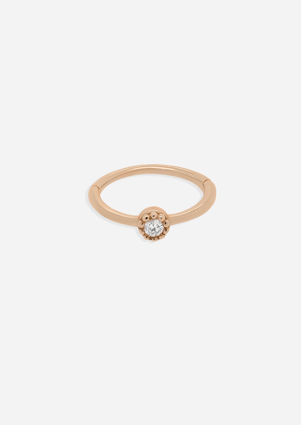 Bezel Set Diamond Clicker Hoop | Single