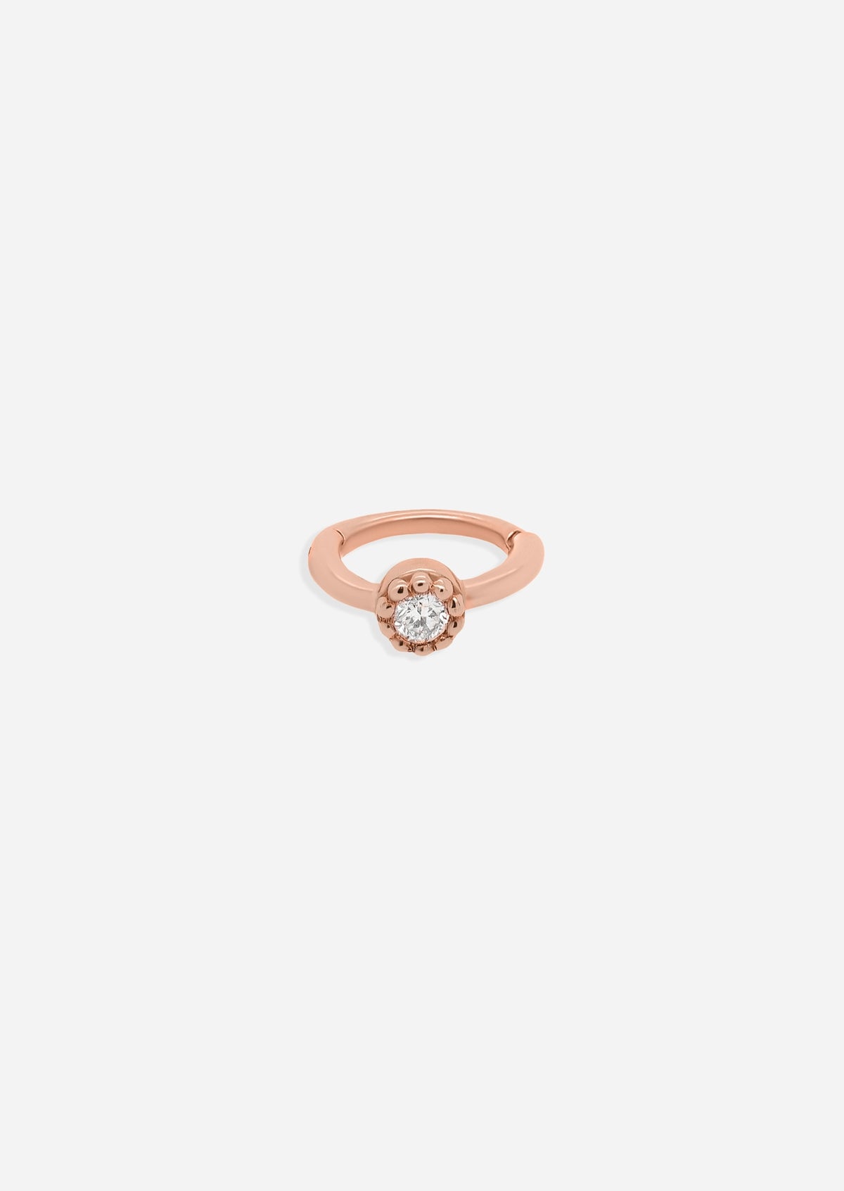 Bezel Set Diamond Clicker Hoop | Single