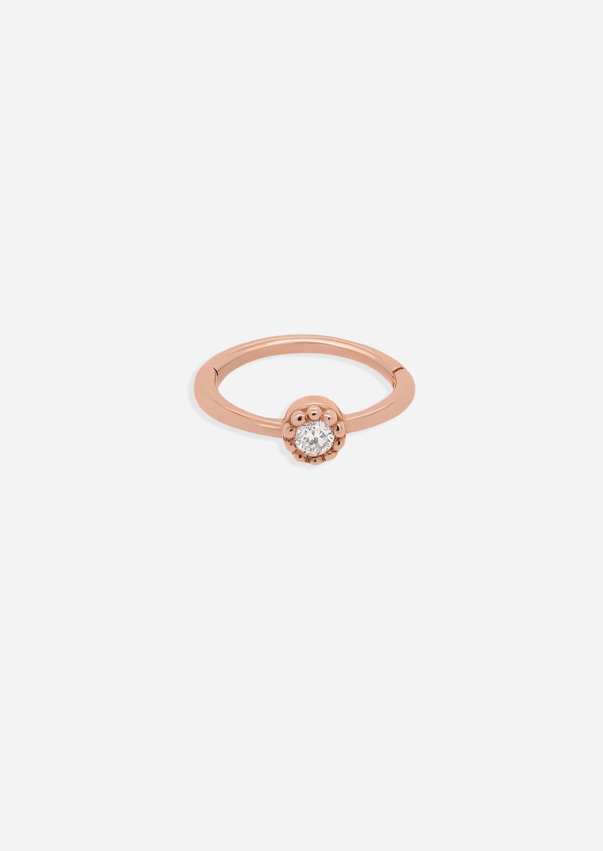Bezel Set Diamond Clicker Hoop | Single