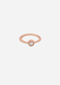 Bezel Set Diamond Clicker Hoop | Single