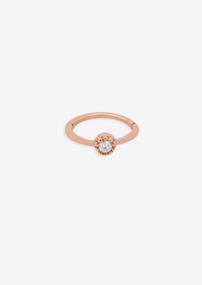 Bezel Set Diamond Clicker Hoop | Single