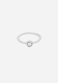 Bezel Set Diamond Clicker Hoop | Single
