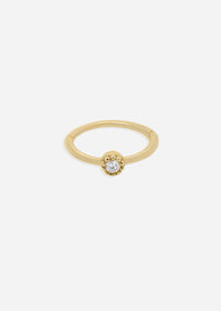 Bezel Set Diamond Clicker Hoop | Single