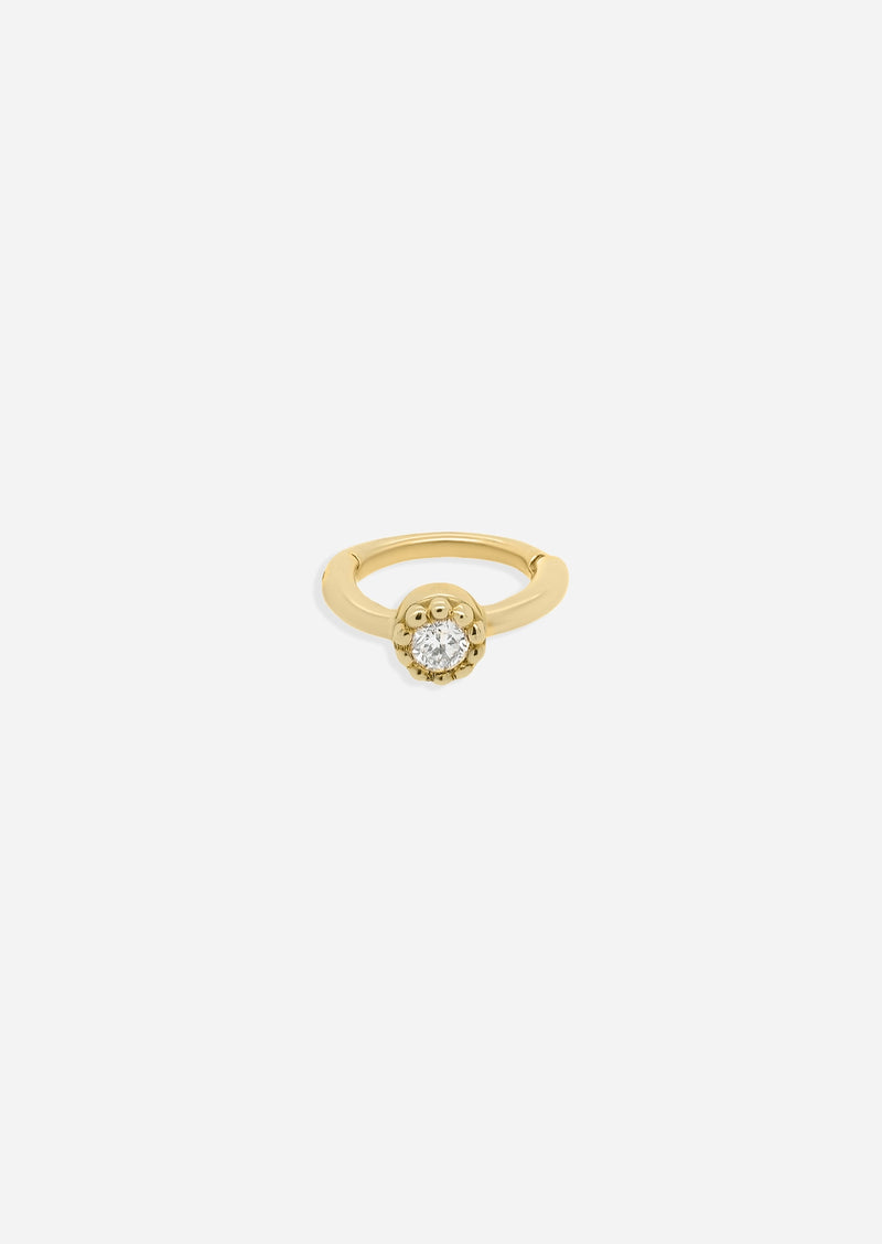 Bezel Set Diamond Clicker Hoop | Single