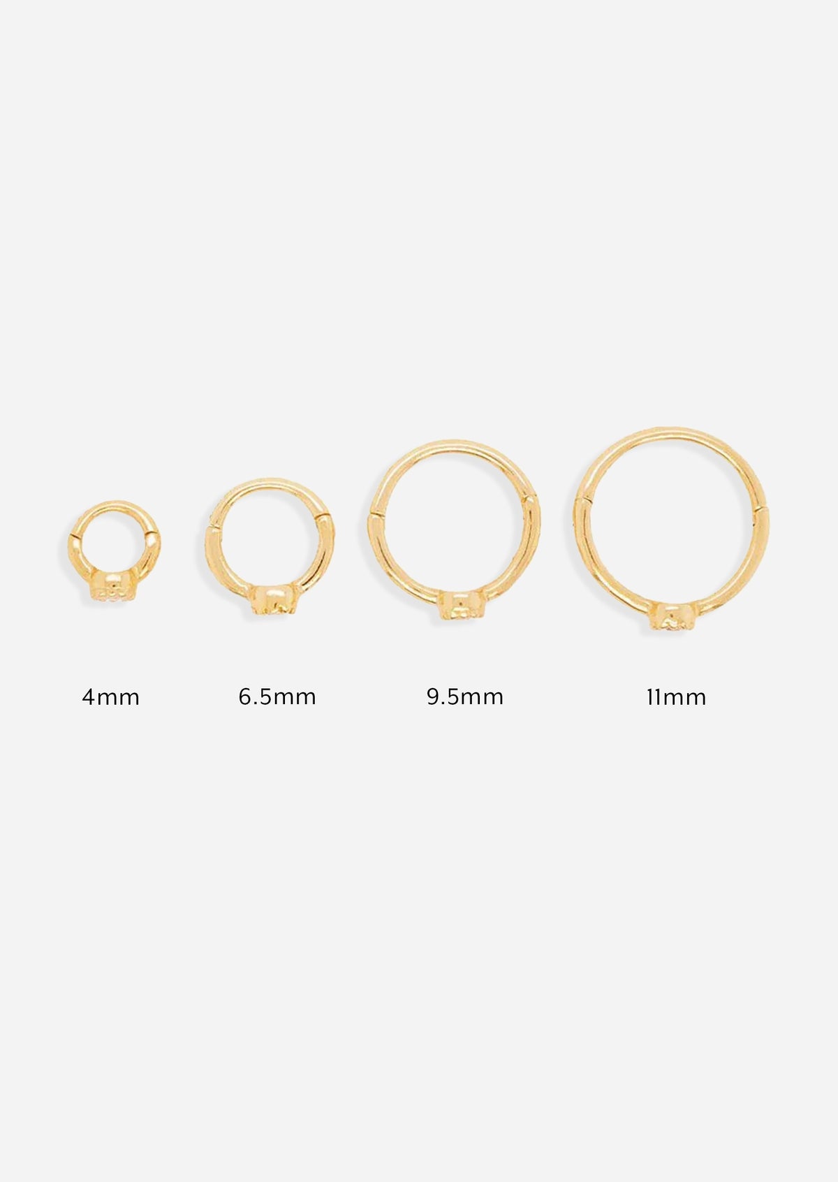 Bezel Set Diamond Clicker Hoop | Single