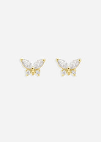 Butterfly Threaded Flat Back Earring | Single