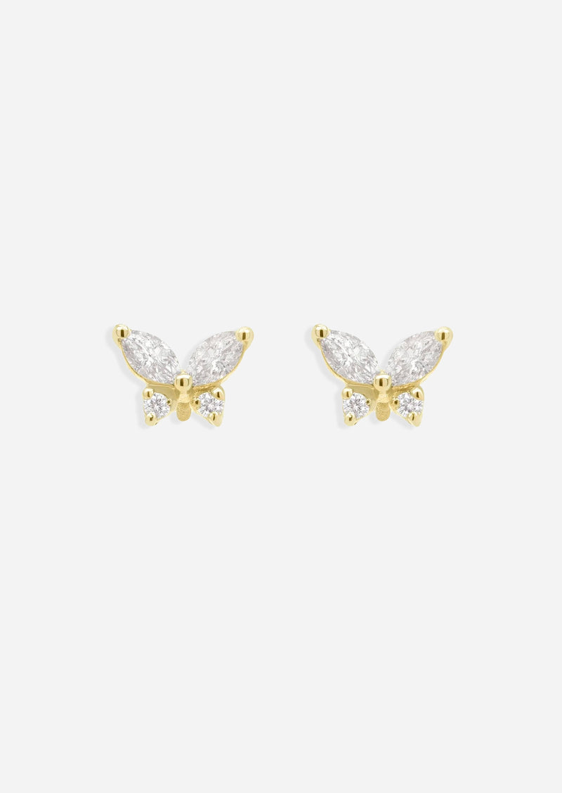 Butterfly Threaded Flat Back Earring | Single
