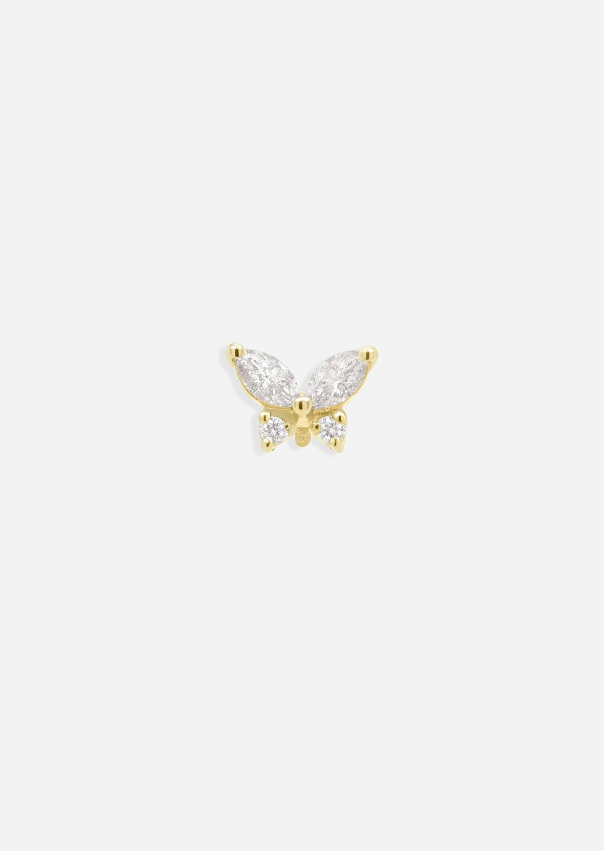 Butterfly Threaded Flat Back Earring | Single