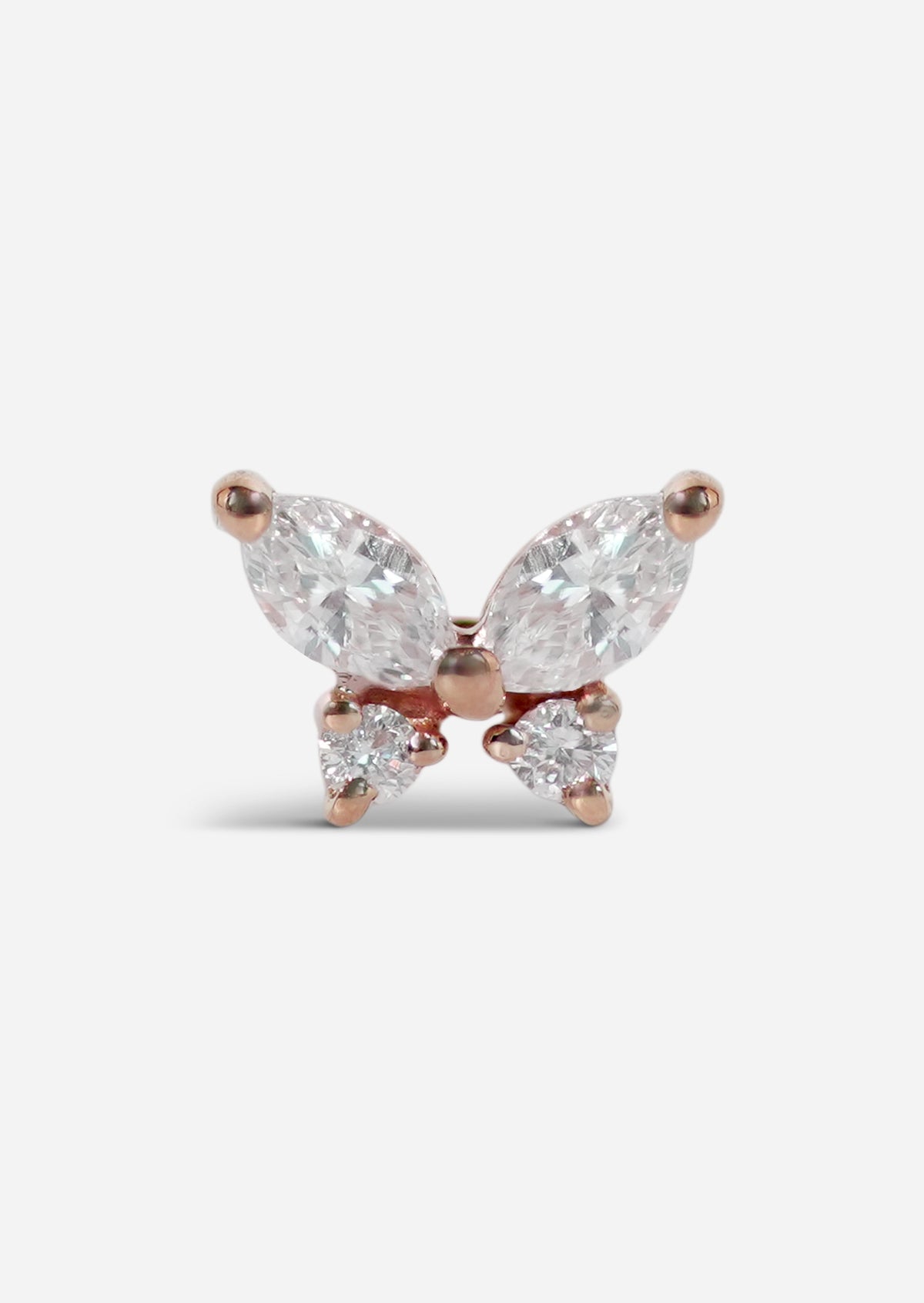 Butterfly Threaded Flat Back Earring | Single