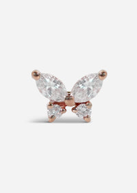 Butterfly Threaded Flat Back Earring | Single
