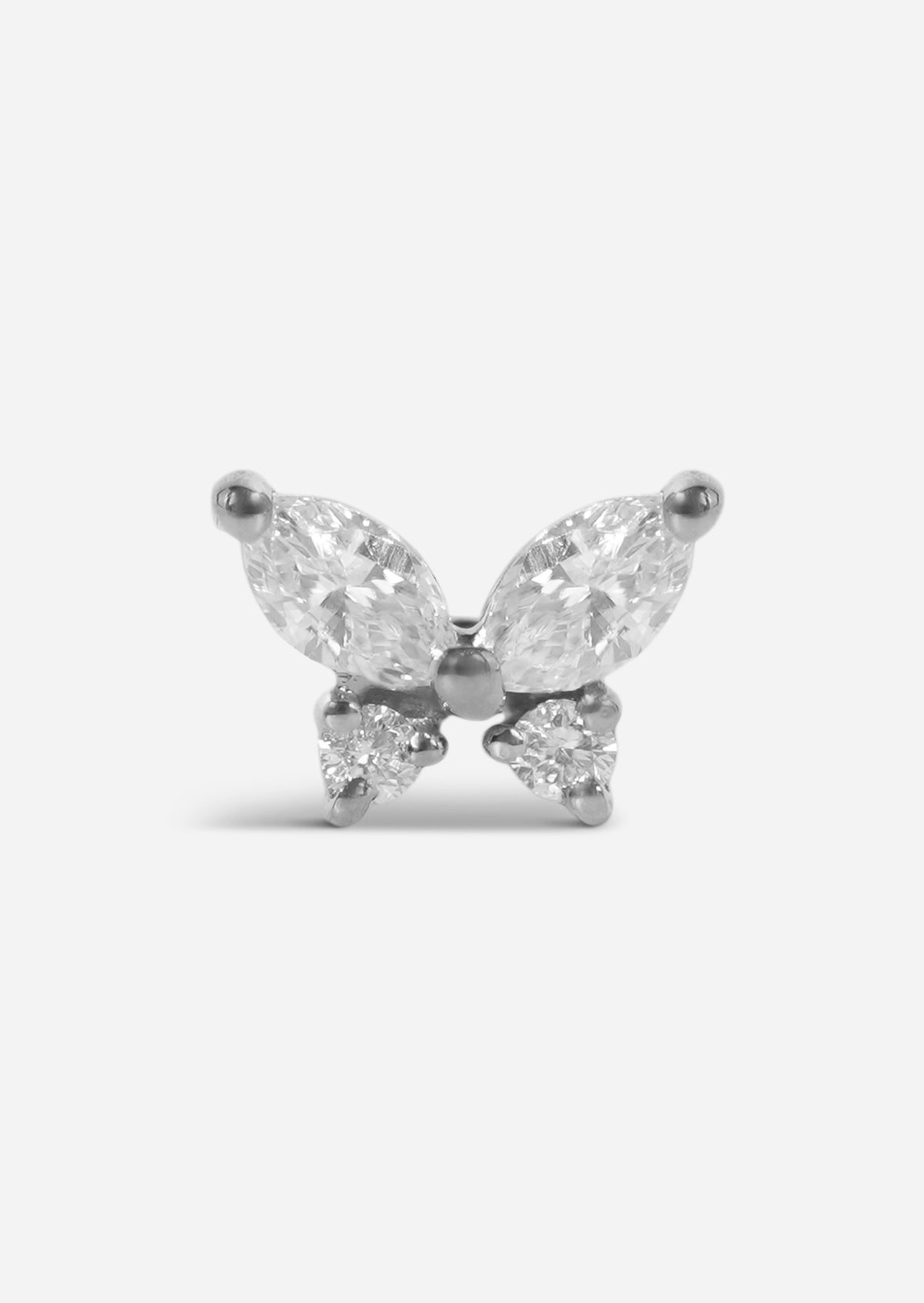 Butterfly Threaded Flat Back Earring | Single