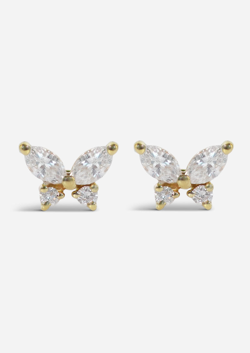 Butterfly Threaded Flat Back Earring | Single
