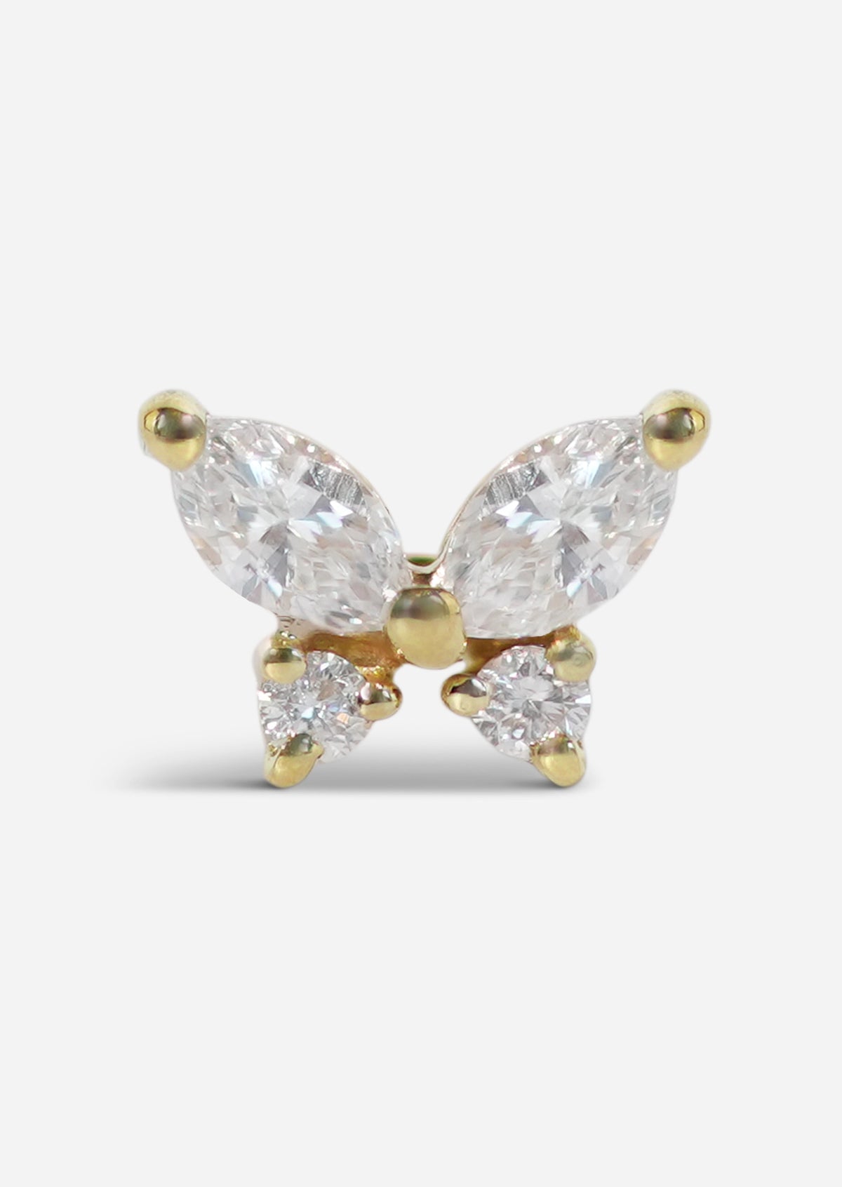 Butterfly Threaded Flat Back Earring | Single